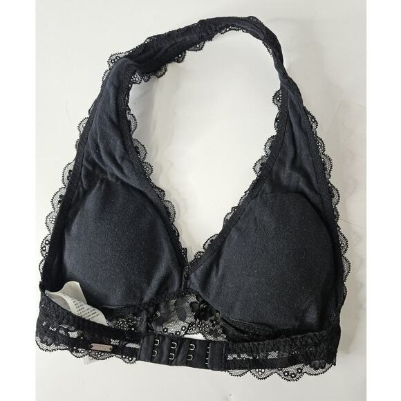 Hollister Gilly Hicks Womens Size Extra Small Black Lace Halter Bralette - Picture 2 of 3